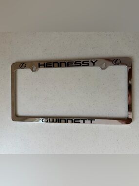 Lexus logo Chrome License Plate Frame with Hennessy Gwinnett